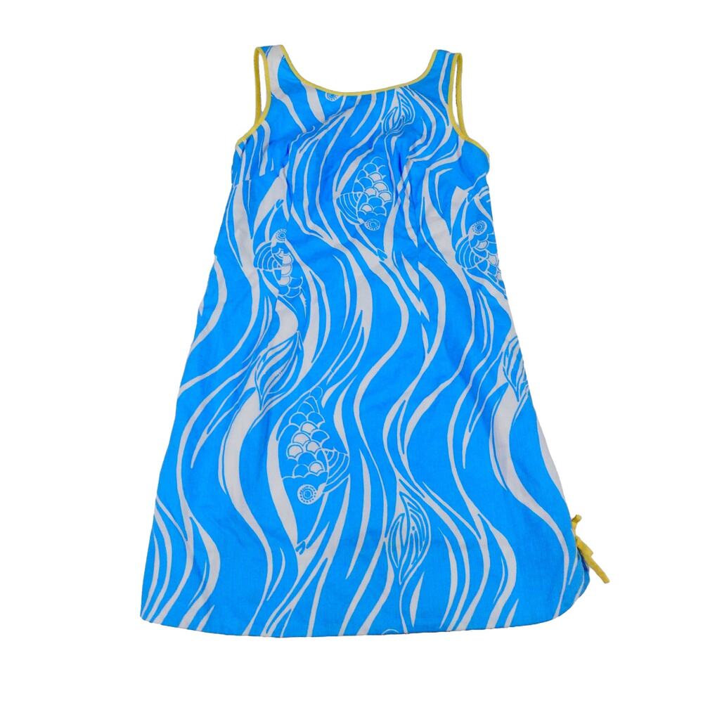 Lilly Pulitzer Joe Fish Delia Shift Dress Resort Blue Womens Size 0
